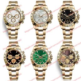 12 Model Fashion Mens Watch 40mm Green Dial Asia 2813 Automatic Mechanical m116508 Black Diamond Watch No Chronograph Gold Stainless Steel Strap Men's Watches