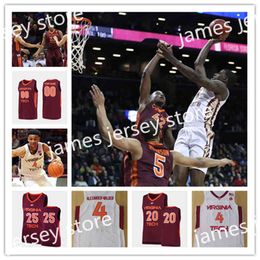 College Basketball Wears College Men Custom Virginia Tech Hokies Basketball Jersey 4 Nickeil Alexander-Walker 5 Justin Robinson 10 Jonathan Kabongo 13 Ahmed Hill 1