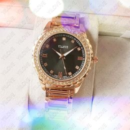 Fashion Montre De Luxe Watch 36mm Stainless Steel Business Clock Womens Diamonds Ring Waterproof Quartz Imported Movement Luminous Layer Mute Wristwatches