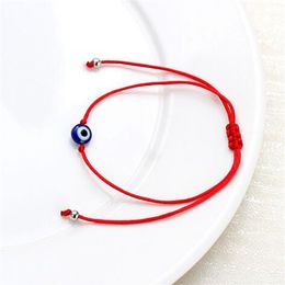 20 Stück / Los Lucky String Blue Evil Eye Lucky Red Cord Verstellbares Armband DIY new305x