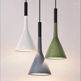 Pendant Lamps Nordic Aluminium Dining Chandelier Bar Restaurant Simple Modern Bedroom Resin Single Head Small