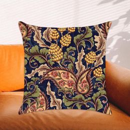 Pillow /Decorative Brown Flower Throw Cover Vintage Bohemian Paisley Pattern Ome Decor Living Room Sofa Case H45x45cm/