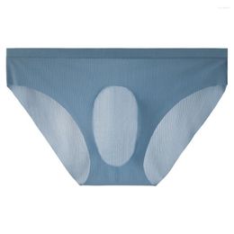 Underpants Men Ice Silk Briefs Summer Cool Panties Male Ultea-thin Seamless Underwear Penis Pouch Soft Knickers