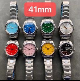 Men's Mechanical Watch 41mm Silver Case With Japan Original 8215 Quality Movement Self-Winding Sapphire Glass Colourful Perpetual Watch