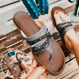 Slippers Sandals For Women Summer Fashion Flat Shoes Retro Flip Flops Simple Casual Comfy High Quality Daily In Stock