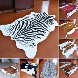 Carpets Zebra Cow Leopard Carpet Imitation Animal Skins Natural Shape Rugs Big Size Living Room Decoration Non-slip Floor Mats