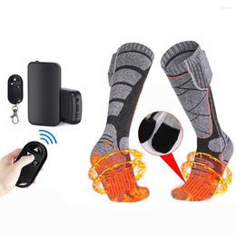 Sports Socks 1 Pair/Box 4000mAh Electric Heating Boots Foot Warmer USB Remote Control Cycling Camping Ski Breathable Sock