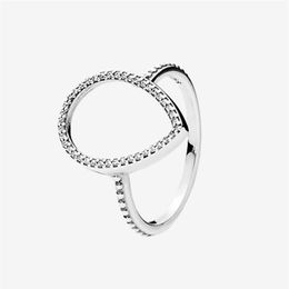 Women's Teardrop Hollow Silhouetete Ring CZ diamond Jewelry for Pandora 925 Sterling Silver Wedding Rings with Original box set245g