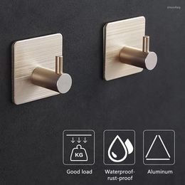 Hooks 1pcs Self Adhesive Home Kitchen Wall Door Hook Key Holder Rack Towel Hanger Bathroom Aluminium Cocina Organizador