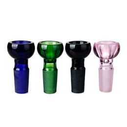 Colorful Smoking Art Bowls Dry Herb Tobacco Oil Filter Glass Bowl WaterPipe Bong 14MM 18MM Male Joint Convert Hookah Down Stem Cigarette Holder Funnel Bowl DHL
