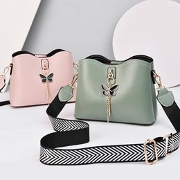 Evening Bags 2022 Women White Handbag Designer Butterfly Tassel PU Leather Messenger Ladies Crossbody Female Tote Shoulder Bag