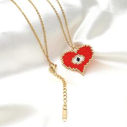 Pendant Necklaces Go2boho Lucky Eye Necklace For Ladies Jewelry Mexican Heart Jewellery Miyuki Seed Bead Collier 2021 Evil256L