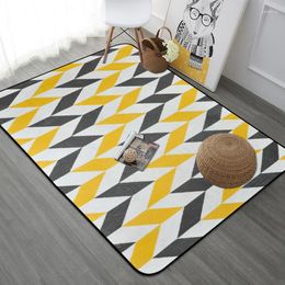 Carpets Nordicy Grey Yellow Geometric Carpet tapis pour salon Rectangle Area Floor Mats Safety Kids Home Decor Mat Tapte