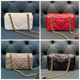 Marmont luxurys designers Crossbody Handbag Shoulder Bag black/white/red/milk tea/pink/green genuine Leather Heart Women Handbags Messenger With Box Card Dust Bag