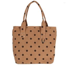 Duffel Bags Vintage Corduroy Bag Dots Tote Clutch Lightweight Shoulder Fashion Ladies Large Capacity Shopping