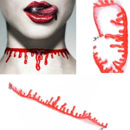 Halloween Decoration Horror Blood Drip Necklace Fake Blood Vampire Fancy Joker Choker Costume Necklaces Party Accessories Gifts