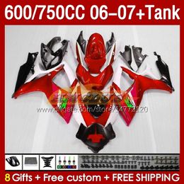 OEM Fairings & Tank For SUZUKI red pearl GSXR 600 750 CC GSX-R600 GSXR750 2006-2007 154No.127 GSXR-600 GSXR600 K6 600CC 750CC 2006 2007 GSXR-750 06 07 Injection Fairing