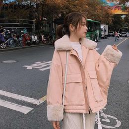 Women's Trench Coats Short Style Parkas Women Patchwork Design Teens Fashion All-match Loose Ulzzang Thicker Cosy Ropa De Invierno Mujer