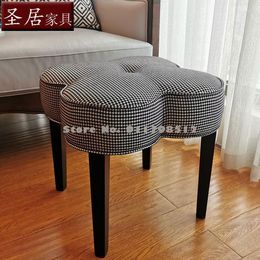 Clothing Storage American Solid Wood Living Room Houndstooth Shoe Changing Sofa Foot Cloakroom Dressing Low Stool Household Piano Bed End