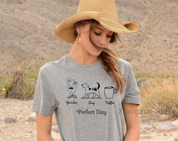 Men's T Shirts Perfect Day Fun T-Shirt Dog Lovers Gardening Gift Coffee Tee Inspirational Shirt