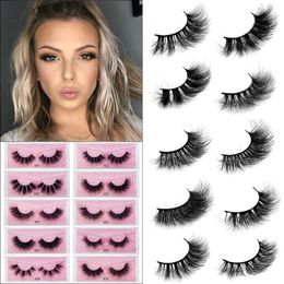 Thick Curly 3D Mink False Eyelashes Naturally Soft and Delicate Hand Made Reusable Multilayer Fake Lashes Extensions Eyes Makeup Easy to Wear 12 Models DHL