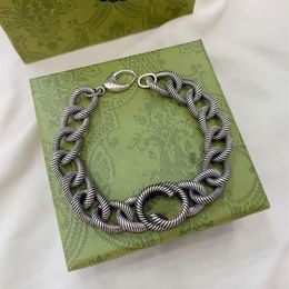 Top Luxury Bracelet Designer Chain for Man or Woman Vintage Thread Interlocking Wide Bracelet Fashion Jewellery Supply213Q