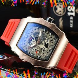 High-end Luxury Skeleton Dial Men's Watch Mechanical Design Style Simple Fashion Classic Brand Quartz Movement Clock European Trend Men's Crime Top Wristwatch