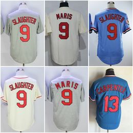 Vintage Baseball Jerseys 9 Roger Maris 1967 Enos Slaughter 13 Matt Carpenter Jersey Men Women Youth Size S--XXXL