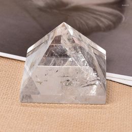 Decorative Figurines Natural Crystal Clear Quartz Pyramid Healing Stone Chakra Reiki Point Tower Home Decor Meditation Ore Mineral