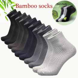 Men's Socks 1 Pair Men Business Bamboo Fibre Casual Male Large High One Size Quality Breathable Compression Long