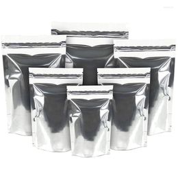 Storage Bags 100Pcs/Lot Stand Up Mylar Foil Bag Self Seal Tear Notch Doypack Ground Coffee Bean Snack Packaging Pouches