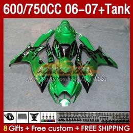 OEM Fairings & Tank For SUZUKI GSX-R600 GSXR750 GSXR600 K6 GSXR-750 06 07 154No.86 GSXR 600 750 CC 600CC 750CC 2006 2007 GSXR-600 06-07 Injection Mould Fairing green flames