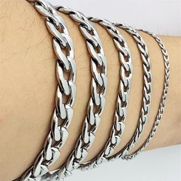 Man Curb Cuban Link Chain Bracelet Stainless Steel Mens Womens Bracelets AMYA Jewellery for Men Women208b