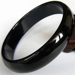 Wonderful natural agate Black Jade bracelet big size 58 mm with box2960