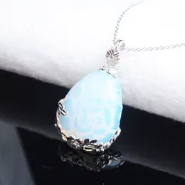 Water Drop Natural Stone Pendants Necklace Healing Crystals Quartz Opal Reiki Chakra Dangle Charms Women Jewelry BN350