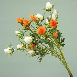 Decorative Flowers 10 Heads Real Looking Berry Fruit Branch Artificial 67CM Sea Holly Wedding Bouquet Decor Plastic Xmas Home