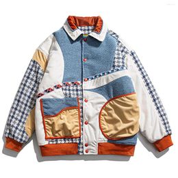 Men's Jackets LACIBLE Men Women Hip Hop Baseball Jacket Coat Varsity Contrast Stitching Outwear Streetwear Tops Thick