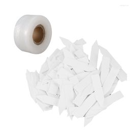 Garden Decorations 1 Pcs Nursery Grafting Tape Stretchable Self-Adhesive 3Cm X 100M & 100 Reusable Pvc Plant Tag Label