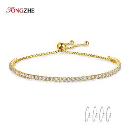 KALETINE Charms Bracelets For Women 925 Sterling Silver Blue Pink White CZ Tennis Beads Link Rose Gold Mens Jewellery 18 313u