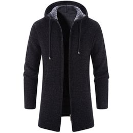 Mens Wool Blends Autumn And Winter Cashmere Cardigan Chenille Outer Sweater Coat Windbreaker 220919