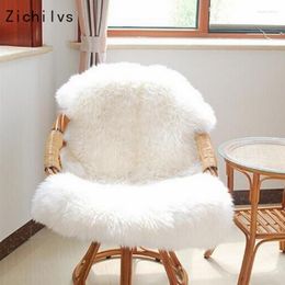 Carpets Zichilvs Fur Artificial Sheepskin Hairy Carpet Living Room Bedroom Rugs Skin Plain Fluffy Area Washable BedroomFaux Mat