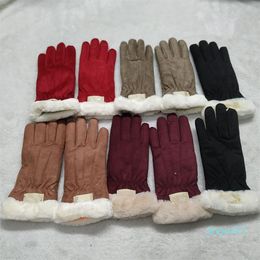 Five Fingers Gloves Womens Skin Velvet Designer Touch Screen Classic Vintage