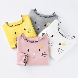 Pullover Baby Girl Sweater Cardigan Kids Sweatershirts Children Clothing Winter Autumn Sweater Tshirt Long Cartoon Cat Sweatershirt 220919