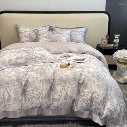 Bedding Sets Silky Set Lyocell Fiber Duvet Cover Soft Bedsheet Cool Bed Linen 4PCS Summer Clearance