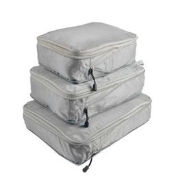 Storage Boxes Bins 3pcs set Compression Packing Cubes Travel Bag Luggage Suitcase Organizer Set Foldable Waterproof Nylon Material 220830