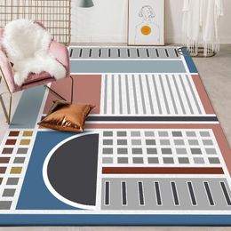 Carpets Fashion Simple European Area Rug Irregular Geometric Gray Pink Blue Bedroom Living Room Anti-Slip Floor Mat Bedside Decor Carpet