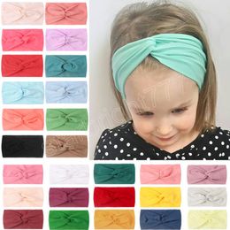 Baby Turban Knotted Headband Nylon Elastic for Children Hair Accessories Simple All-match Baby Girls Headbands