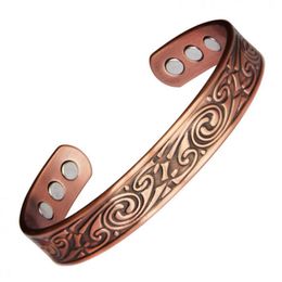 copper magnet bracelets UK - Viking Magnetic Energy Red Copper Bracelet Magnet Bangle322o