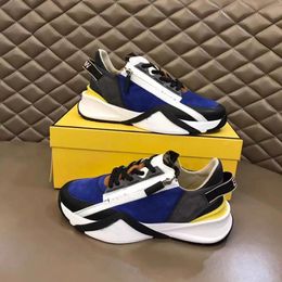 FLOW Scarpe casual Designer Brand Nero da uomo Cerniera Maglia in gomma Suola leggera Tessuto tecnico Scarpe da corsa per sport all'aria aperta Scarpe