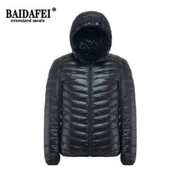 Men's Down Parkas Men Autumn Winter Jacket Plus Size 11XL 5XL Men's Ultralight Packable Hooded Down Jacket Puffer Down Coats 220919